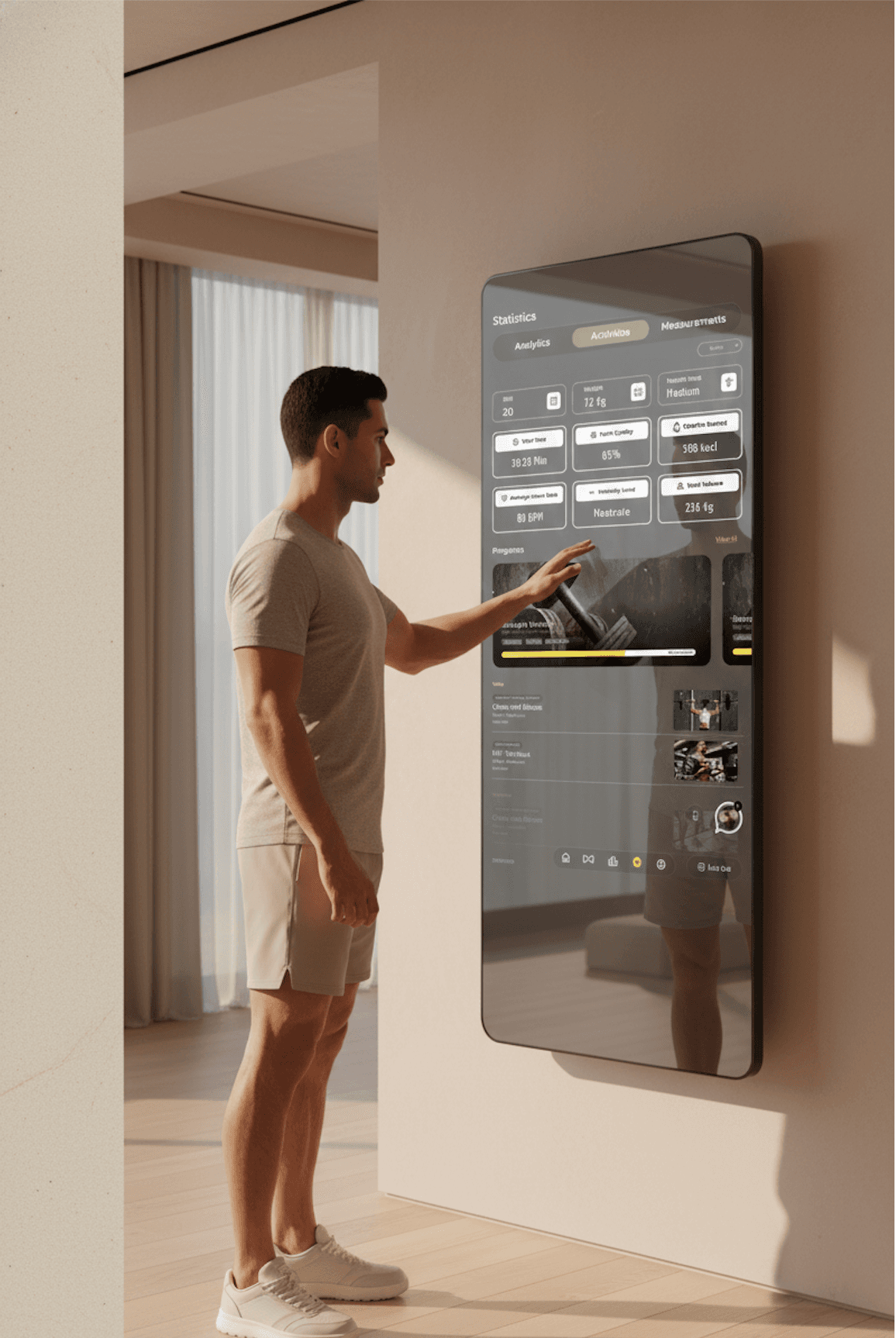 FITnest smart mirror in a modern living space